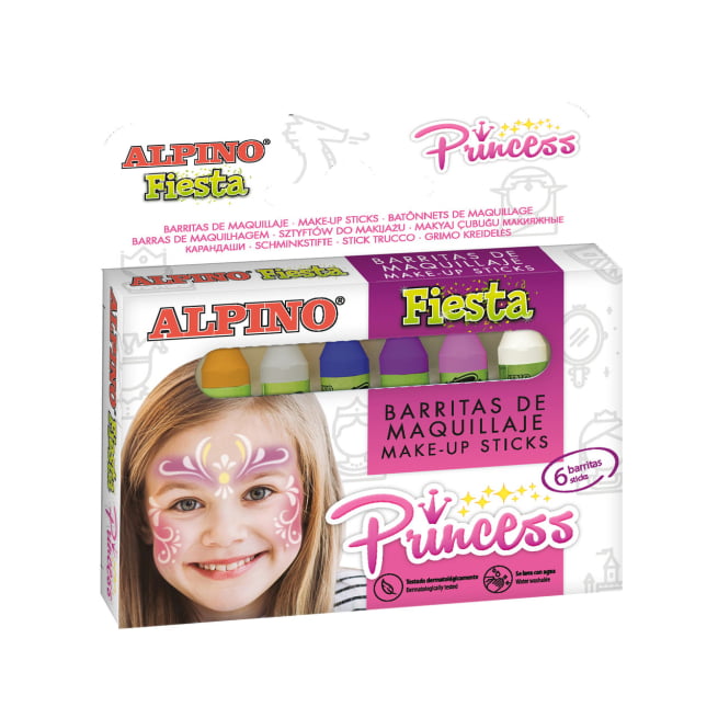 ALPINO Pieštukai piešti ant veido Princess, 6 spalvos