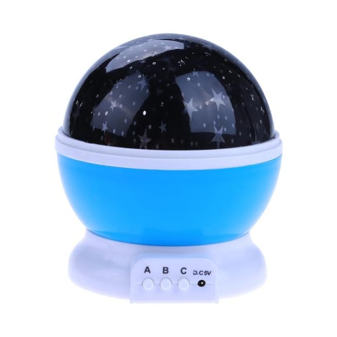 Žvaigždžių projektoriaus naktinė lempa 2in1, USB, mėlyna