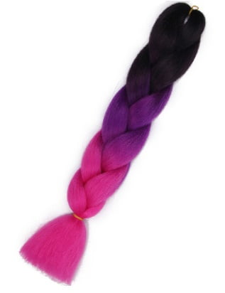 Sintetiniai plaukai, ombre juoda-violetinė-rožinė